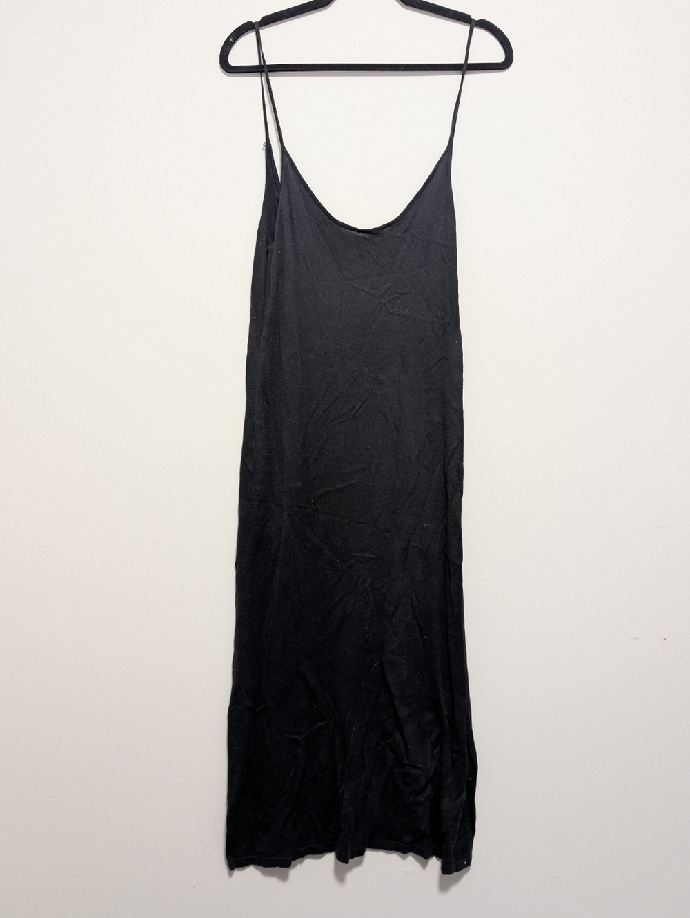Double Zero Black Midi Slip Dress
